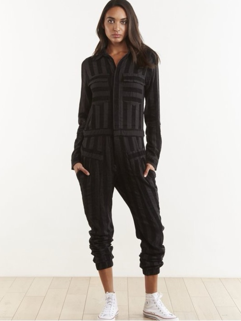 The Odell’s Utility Jumpsuit Black Onyx Stripe
